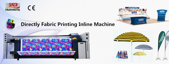 ระบบการพิมพ์ผ้าธงหยดน้ำ / เครื่องพิมพ์สิ่งทอพร้อมหัวพิมพ์ DPI สูง 0