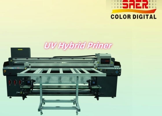 เครื่องพิมพ์แบบอัตโนมัติ UV Hybrid Flatbed Flatbed And Roll To Roll