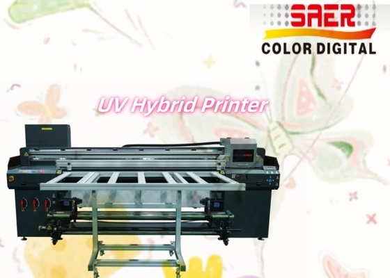 1.8m Hybrid Roll To Roll และ Flatbed UV Printer โรงงานผลิตเครื่องพิมพ์ UV Hybrid ขนาดใหญ่โดยตรง