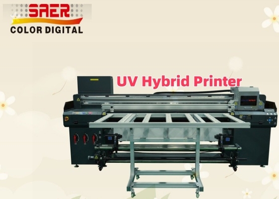 เครื่องพิมพ์แบบอัตโนมัติความเร็วสูง Flatbed และ Roll to Roll All-in-one Inkjet Printer เครื่องพิมพ์แบบยูวีไฮบริด