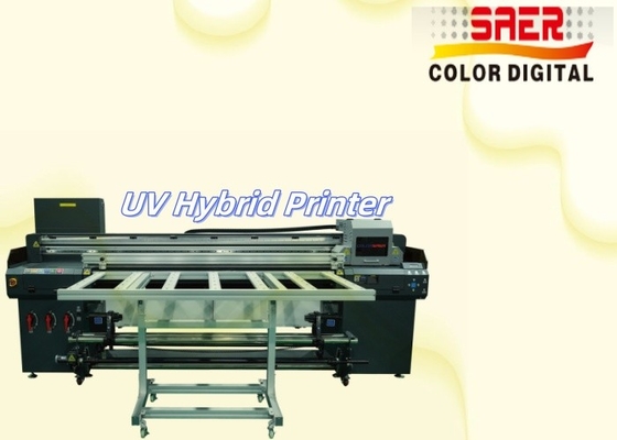 SAER Shanghai Supplier Flatbed And Roll To Roll UV Hybrid Printer CMYKW แลนช์ เครื่องพิมพ์แบบผสมผสาน