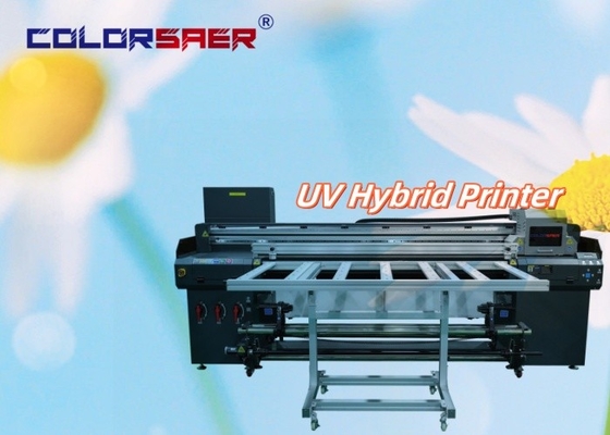 1.8m เครื่องพิมพ์ UV ขนาดใหญ่ flatbed และ Roll to roll ทั้งหมดในหนึ่ง