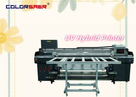 โรงงานเซี่ยงไฮ้ ขายตรง 2400 dpi UV Plotter Flatbed และ Roll to Roll เครื่องพิมพ์ยูวีไฮบริด