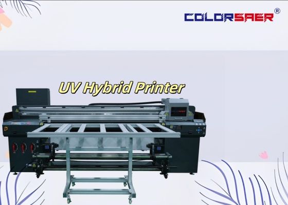 อัตโนมัติดิจิตอล 6 ฟุต Roll to Roll และ Flatbed UV Hybrid Inkjet Printer