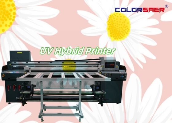 1.8m 6ft ความกว้าง Roll To Roll และ Flatbed UV Hybrid Printer สีหลายสี