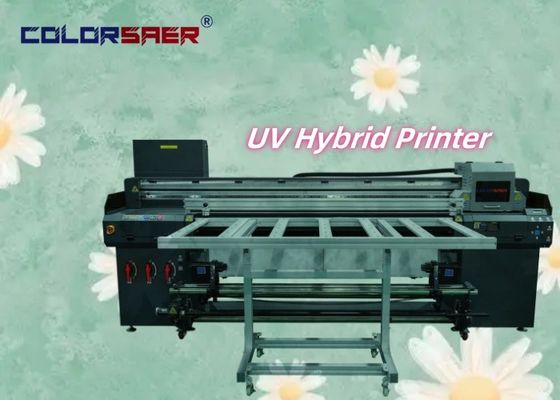 เครื่องพิมพ์สีดิจิตอลความเร็วสูง UV Flatbed & Roll To Roll UV Hybrid