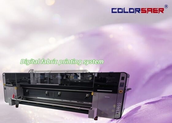 CMYK 4 สี ดirect to fabric printer SAER CSR3200 ระบบพิมพ์ผ้า inkjet ขนาดใหญ่ พร้อมหัวพิมพ์ 4 KJ4B-QL