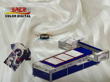 เครื่องมัลติฟังก์ชั่น Flatbed T Shirt Printing อัตโนมัติด้วยหมึกสี