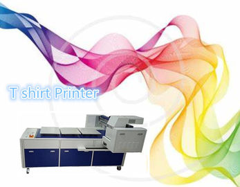 อัตโนมัติไปยังเครื่องพิมพ์เสื้อผ้าเครื่องพิมพ์ Flatbed สำหรับเสื้อผ้าสีอ่อน / สีเข้ม