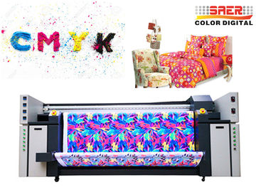 6kw 2.2 เมตรม้วนในการม้วนเครื่องพิมพ์สีย้อมระบบการพิมพ์ผ้า Direclty