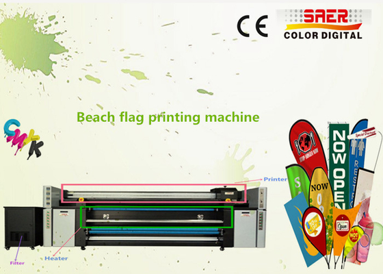 เครื่องพิมพ์ธง CMYK คู่รูปแบบขนาดใหญ่ความละเอียดสูงสำหรับสิ่งทอ
