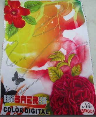 ผ้าซาตินโพลีเอสเตอร์สีขาวพิมพ์ดิจิตอลสำหรับการทำผ้าม่าน