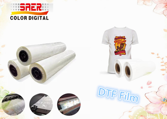 สิ่งทอ / ผ้าฟิล์ม PET ถ่ายเทความร้อนสำหรับเครื่องพิมพ์ DTF 60cm