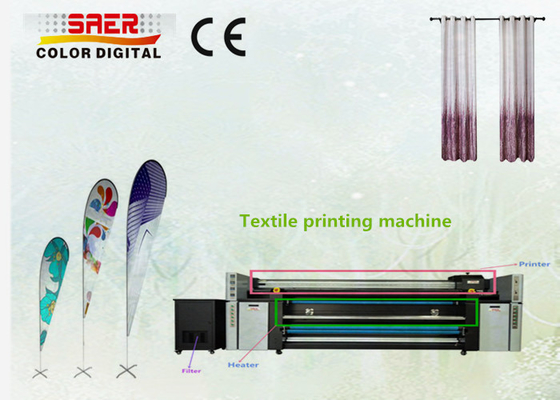 เครื่องพิมพ์แบบ Dual CMYK Sublimation เครื่องพิมพ์ธงดิจิตอลแบบเต็มสีแบบกำหนดเอง