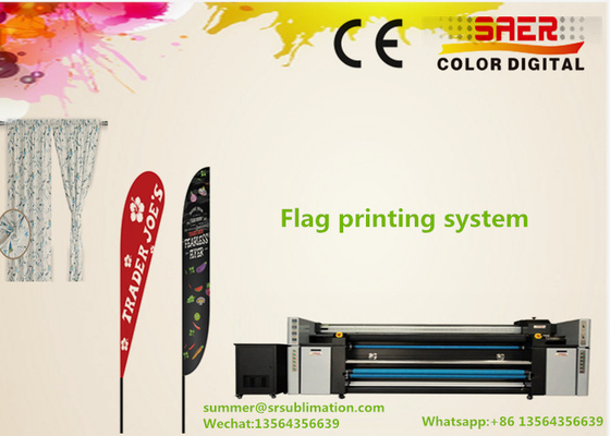 เครื่องพิมพ์สีย้อมผ้าธงดิจิตอล CMYK คู่ / ผ้าปูที่นอน 1800DPI