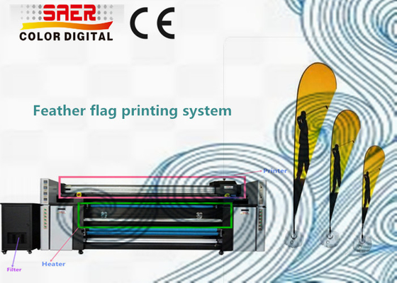 เครื่องพิมพ์ผ้าดิจิตอล พร้อมเครื่องทําความร้อน / ระบบพิมพ์ธง sublimation