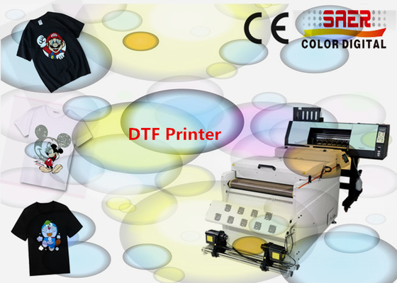 SAER เครื่องพิมพ์หัวพิมพ์ 4 ชิ้น เครื่องพิมพ์ DTF พร้อมเครื่องสั่น