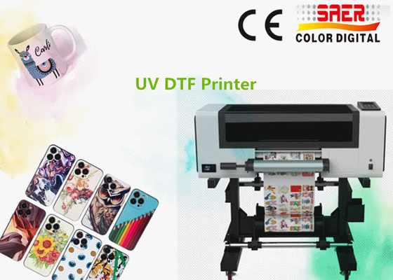 เครื่องพิมพ์ A3 UV DTF พร้อมลายสี กล่องโทรศัพท์ กระจก กระป๋อง เครื่องพิมพ์บัตรประจําตัว เครื่องพิมพ์สติ๊กเกอร์ UV