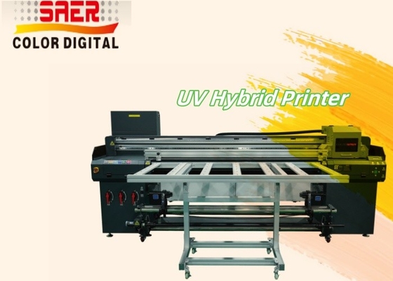 เครื่องพิมพ์แบบอัตโนมัติ UV Hybrid Flatbed Flatbed And Roll To Roll