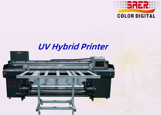เครื่องพิมพ์ UV แบบใหญ่ ผู้ผลิต เครื่องพิมพ์ LED UV Hybrid Roll To Roll เครื่องพิมพ์ Flatbed สําหรับวัสดุที่แข็งแรงและยืดหยุ่น