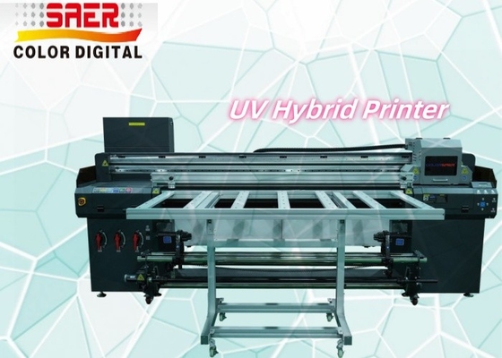 เครื่องพิมพ์แบบดิจิตอล UV Flatbed Wallpaper Banner Poster Hybrid Led Inkjet UV Roll to Roll & Flatbed เครื่องพิมพ์แบบดิจิตอล UV Flatbed เครื่องพิมพ์แบบดิจิตอล UV Flatbed