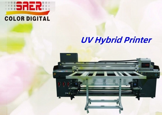 1.8m Hybrid Roll To Roll และ Flatbed UV Printer โรงงานผลิตเครื่องพิมพ์ UV Hybrid ขนาดใหญ่โดยตรง