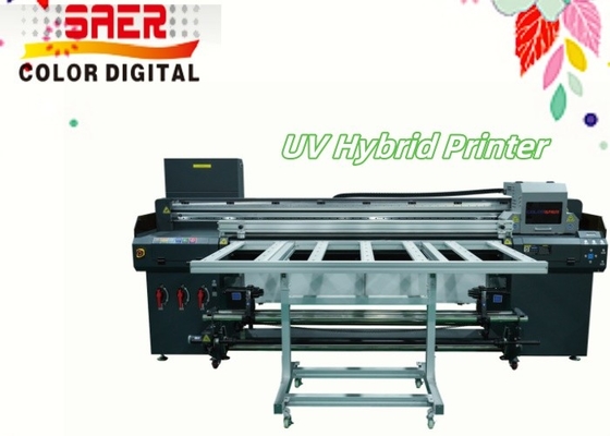 อุตสาหกรรม 1.8m UV Hybrid Roll To Roll เครื่องพิมพ์แผ่นพิมพ์ด้วยความละเอียดสูง