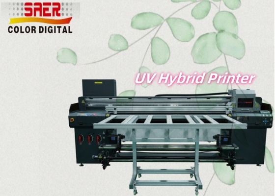 อุตสาหกรรม 1.8m UV Hybrid Roll To Roll เครื่องพิมพ์แผ่นพิมพ์ด้วยความละเอียดสูง
