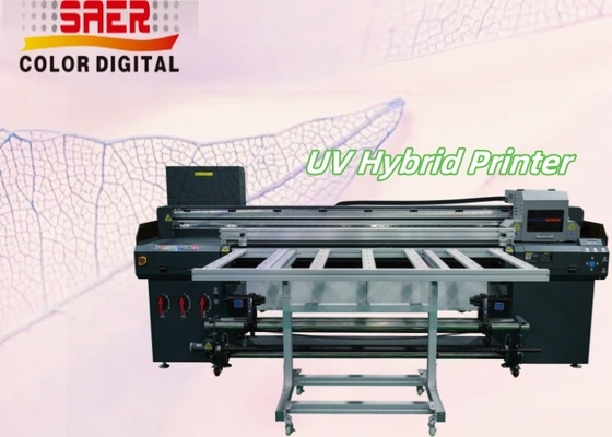 เครื่องพิมพ์ขนาดใหญ่แบบ Hybrid UV Roll To Roll & Flatbed เครื่องพิมพ์มัลติฟังก์ชัน Inkjet