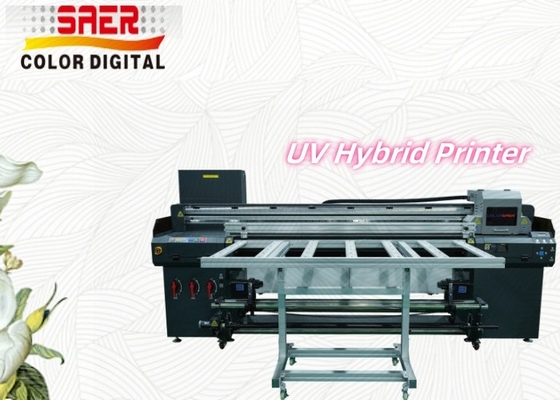 SAER Flatbed And Roll to Roll Hybrid UV Sticker เครื่องพิมพ์กระจก