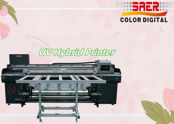 SAER Flatbed And Roll to Roll Hybrid UV Sticker เครื่องพิมพ์กระจก
