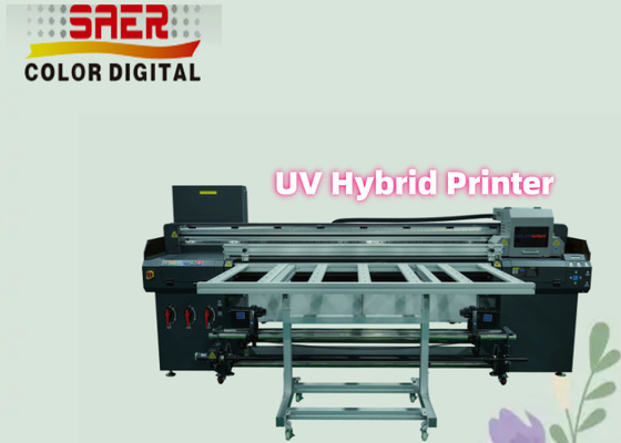 โรลททู โรล และฟลาทเบด 2 ใน 1 UV Hybrid Printer สําหรับเครื่องพิมพ์ UV เซรามิก / แก้ว / ไม้