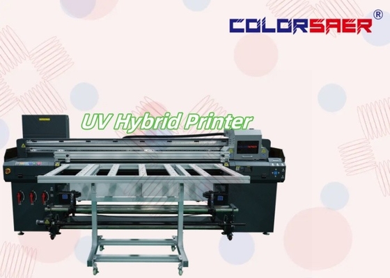 1.8m เครื่องพิมพ์ UV ขนาดใหญ่ flatbed และ Roll to roll ทั้งหมดในหนึ่ง