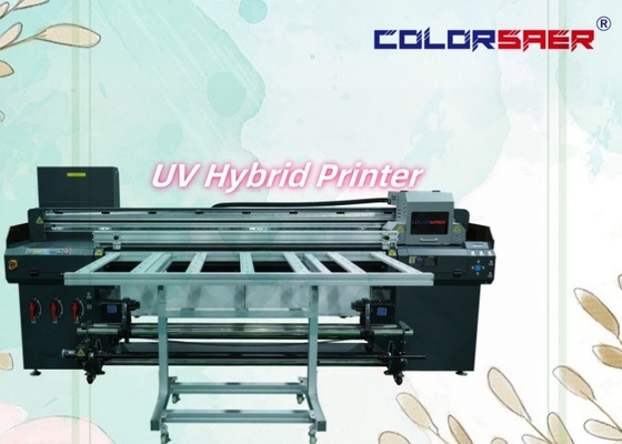 เครื่องพิมพ์ดิจิตอล พล็อตเตอร์ UV Hybrid PVC Banner Leather Wide Large Format Inkjet Printer เครื่องเคลือบ UV