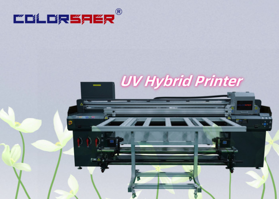 เครื่องพิมพ์ดิจิตอล พล็อตเตอร์ UV Hybrid PVC Banner Leather Wide Large Format Inkjet Printer เครื่องเคลือบ UV