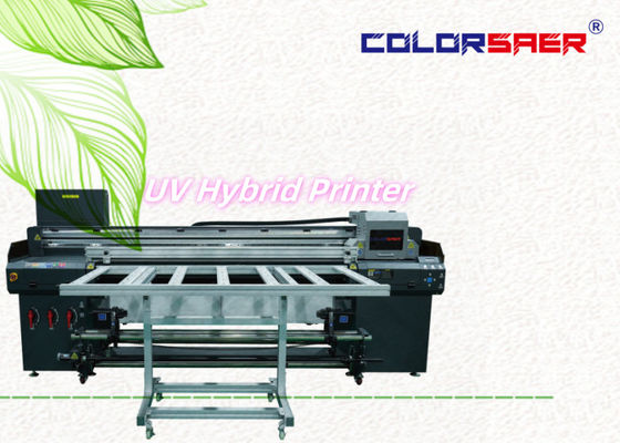 6 ฟุต flatbed และม้วนที่จะม้วน UV ไฮบริดพิมพ์โปสเตอร์สติ๊กเกอร์สติ๊กเกอร์ป้าย ภาพยนตร์เพดานรูปแบบใหญ่ plotter