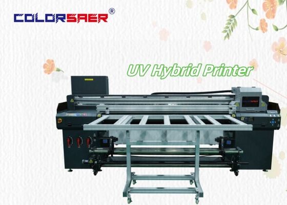โรงงานเซี่ยงไฮ้ ขายตรง 2400 dpi UV Plotter Flatbed และ Roll to Roll เครื่องพิมพ์ยูวีไฮบริด