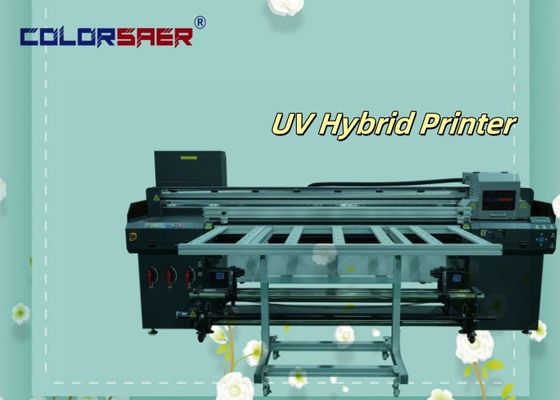 Flatbed และม้วนที่จะม้วนทั้งหมดในเครื่องพิมพ์ยูวีไฮบริด 6 ฟุต UV plotter
