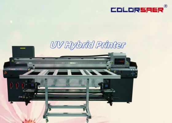 Flatbed และม้วนที่จะม้วนทั้งหมดในเครื่องพิมพ์ยูวีไฮบริด 6 ฟุต UV plotter