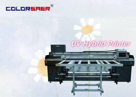 1.8m 6ft ความกว้าง Roll To Roll และ Flatbed UV Hybrid Printer สีหลายสี