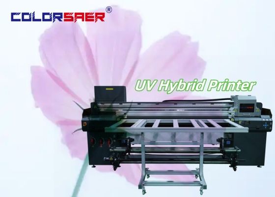 เครื่องพิมพ์แบบสี UV Inkjet ขนาดใหญ่ Roll To Roll และ Flatbed UV Hybrid Plotter