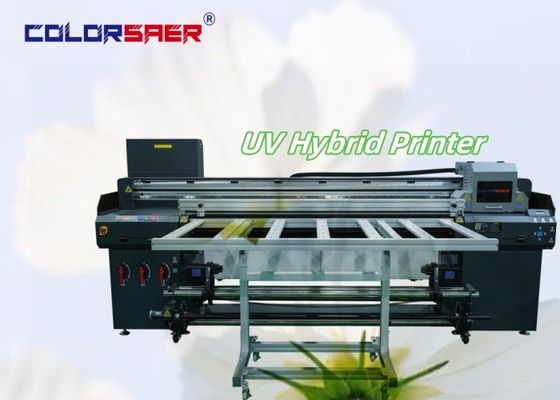 เครื่องพิมพ์สีดิจิตอลความเร็วสูง UV Flatbed & Roll To Roll UV Hybrid