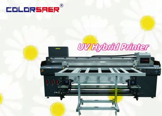 โรงงาน จําหน่าย UV Hybrid Printer Roll to Roll & Flatbed UV Plotter สําหรับการพิมพ์ผ้าผิวหนังกระจกไม้ไวนิล
