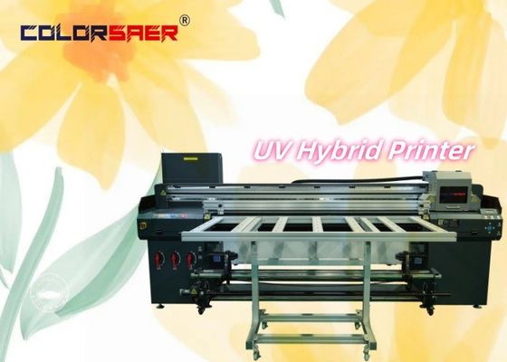โรงงาน จําหน่าย UV Hybrid Printer Roll to Roll & Flatbed UV Plotter สําหรับการพิมพ์ผ้าผิวหนังกระจกไม้ไวนิล