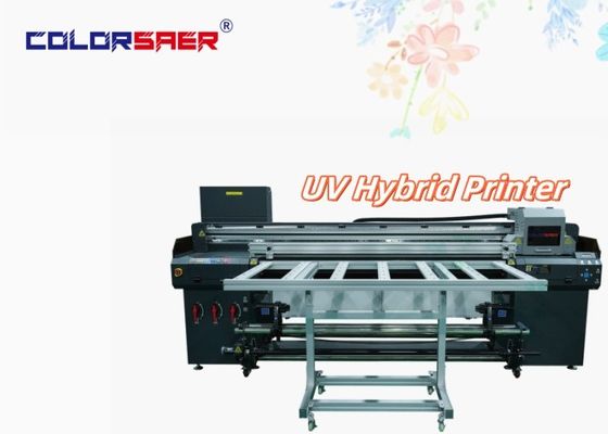 UV Hybrid Printer Color SAER Flatbed With Roll to Roll I3200 เครื่องพิมพ์ยูวีไฮบริดใหม่สําหรับวัสดุต่างๆ