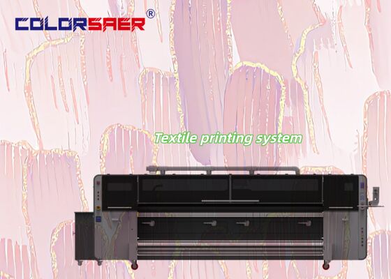 SAER 3.2m เครื่องพิมพ์แบบตรง โพลีเอสเตอร์และผ้าปูน พร้อมหัวพิมพ์ I3200 ทั้งหมดในเครื่องพิมพ์ผ้าเดียว