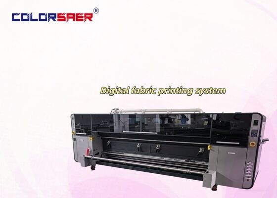 3เครื่องพิมพ์ sublimation สีขนาดใหญ่ขนาด.2m พร้อมการให้อาหารอัตโนมัติและสี CMYK สองสีสําหรับระบบพิมพ์ผ้า