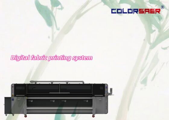 3เครื่องพิมพ์ sublimation สีขนาดใหญ่ขนาด.2m พร้อมการให้อาหารอัตโนมัติและสี CMYK สองสีสําหรับระบบพิมพ์ผ้า