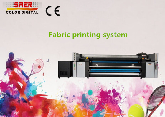 CMYK เครื่องพิมพ์สิ่งทอขนาดใหญ่ 1800dpi ให้อาหารอัตโนมัติ