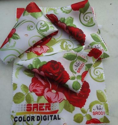 ผ้าพิมพ์ดิจิตอลซาตินโพลีเอสเตอร์เคลือบสำหรับการทำผ้าปูโต๊ะ